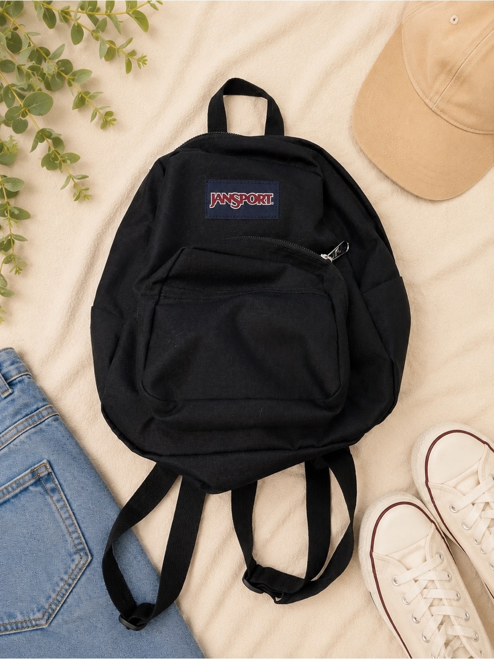 JanSport Half Pint Mini Backpack Black Small Travel School Bag
